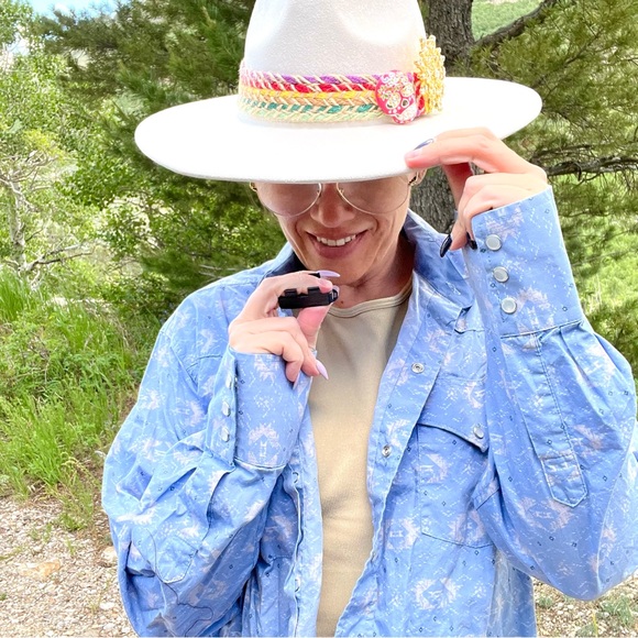 Vintage Pearl Snap Ely Cattleman Abstract Aztec Print Western Button Down Shirt - Picture 2 of 7